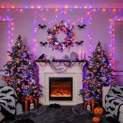33FT 100 LED Orange and Purple Halloween Lights (100 Count)