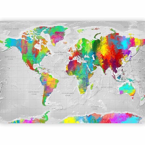 Wall Mural World Map 135x101 in (94.5 Sq Ft)