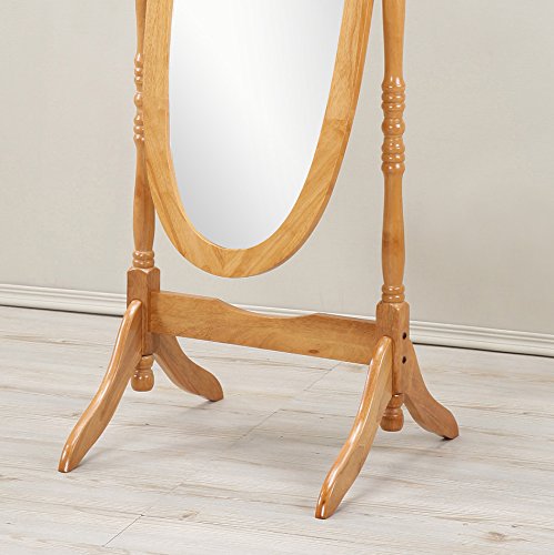 Traditional Queen Anna Style Wood Floor Cheval Mirror