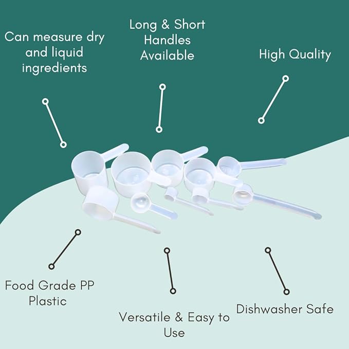 1/2 Cup (4 Oz. | 118.4 mL) Long Handle Scoop for Measuring Coffee, Pet Food, Grains, Protein, Spices and Other Dry Goods (Pack of 10)