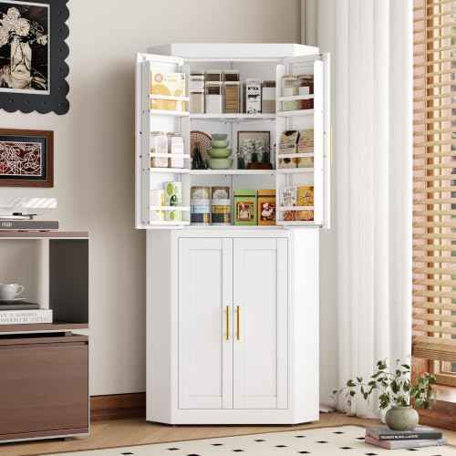63" Metal Corner Kitchen Pantry Cabinet