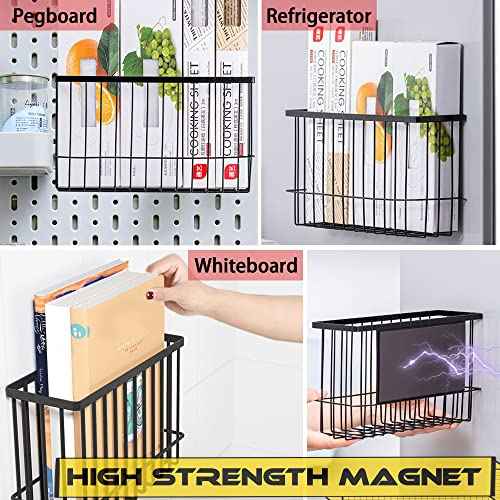 Magnetic Shelf Fridge Basket Bin for Whiteboard Washer Dryer Locker Cabinet