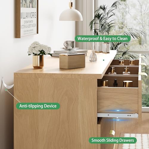 Fluted Dresser for Bedroom with 12 Drawers