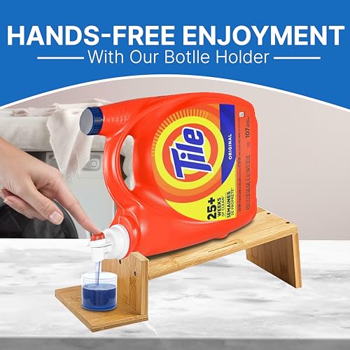 Liquid Laundry Detergent Holder Stand with Tray & Strap