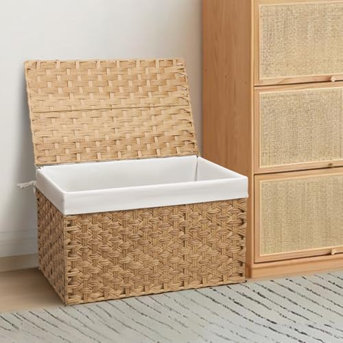 Wicker Storage Basket with Lid