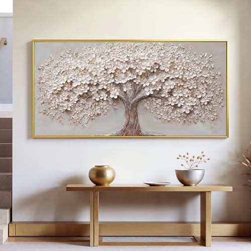 Gold Framed Large Modern Canvas Wall Art Decor Prints Oversized Wall Art Pictures for Living Room Tree of Life Wall Art Prints Artwork for Walls Bedroom Office 29" X 58"Printed Decorative Painting