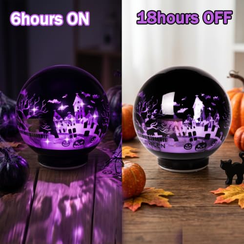 Halloween Decorations Rotating Lamp with Timer 360 Spooky Figurine Light