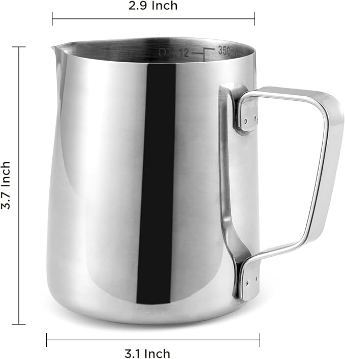 Neretva 20 Bar Espresso Machine with Milk Frothing Steam Wand & Milk Frothing Pitcher Jug Cup 350ML