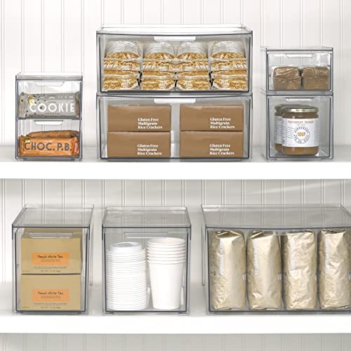 Stackable Storage Containers Box with 2 Pull (8 Count)