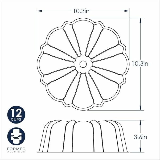 Nordic Ware Formed Bundt, 12 Cup, Golden Hour