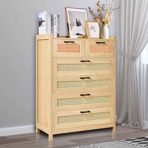 5 Drawer Rattan Dresser