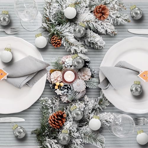 32 Pcs 1'' Mini Glass Christmas Ornament (32 Count)