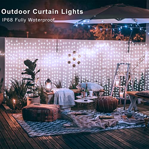 600 LED Curtain Lights 20Ftx10Ft Dual Color Changing Lights with Remote (600 Count)