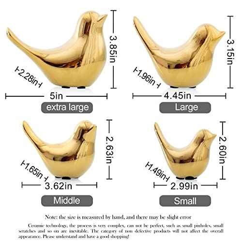 Small Birds Statues Home Decor Modern Style Decorative Ornaments for Living Room (4 Count)