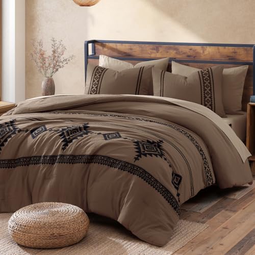 Embroidery California King Comforter Set 7 Pieces Bed in a Bag