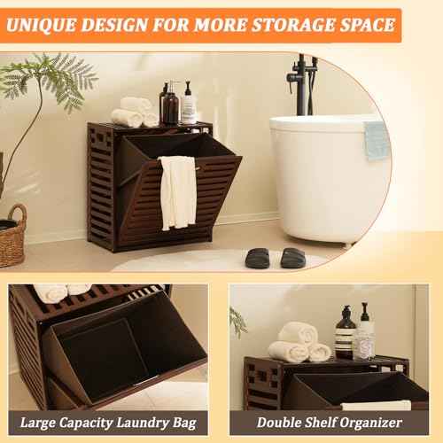 Tilt Out Laundry Hamper with Shelf