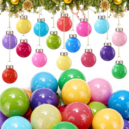 32 Pcs 1'' Mini Glass Christmas Ornament (32 Count)