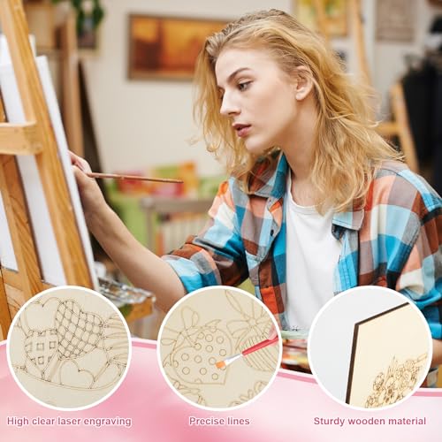 10 Pieces Large Valentine's Day Unfinished Wood Crafts to Paint for Adults