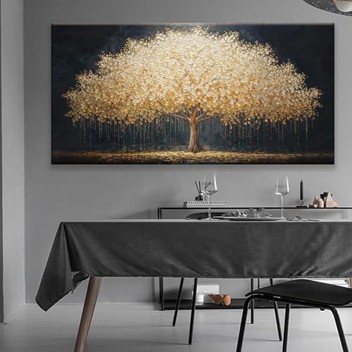 Large Wall Art Prints Gold Tree Of Life Artwork Canvas Art Wall Decor Painting Prints Gold Tree Large Abstract Wall Decor Picture For Living Room Bedroom Home Office Artwork 39"X 78"