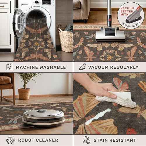 Washable Living Room Area Rug 5x7 (35 Sq Ft)