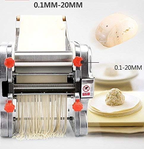 Hengwei 750W 110V Stainless Steel Commercial Electric Noodle Making Pasta Maker Dough Roller Noodle Cutting Machine(Noodle Width 18CM,Knife Length 18CM,Noodle Width 3mm / 9mm)
