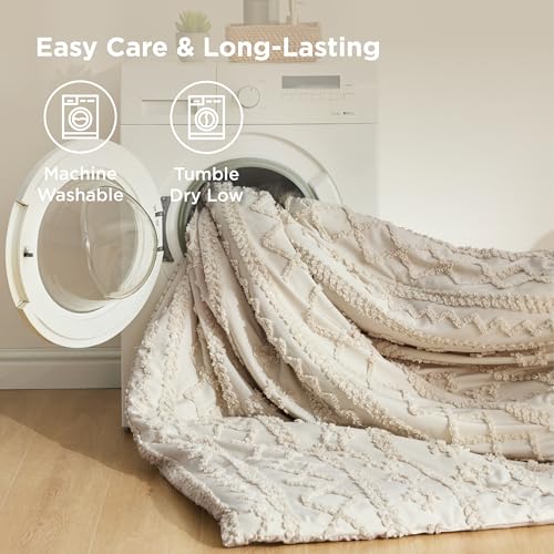 Tufted Boho Comforter Set Queen Size
