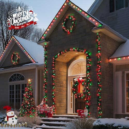 600 LED Red and Green Halloween String Lights Outdoor Clear Wire (168 Foot)