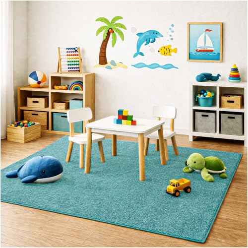 Soft & Colorful 4' Round Kids Classroom Area Rug (16 Sq Ft)