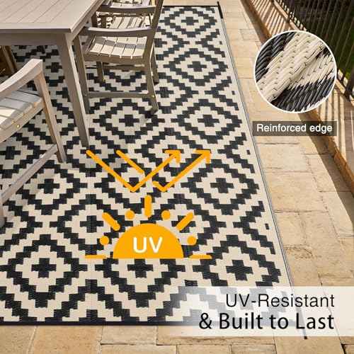 Outdoor Rug 10x14 ft Waterproof Reversible Mat