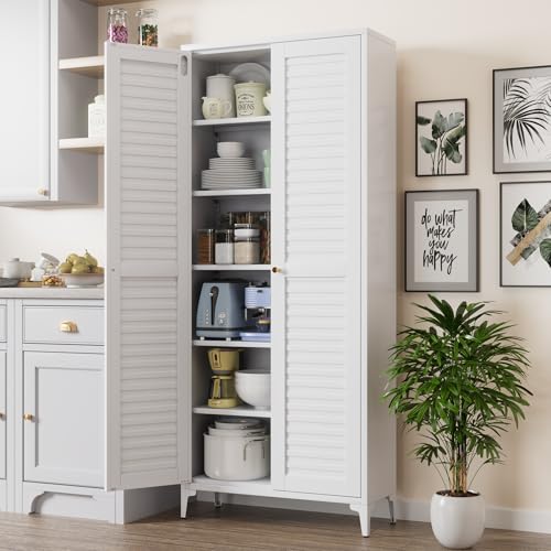 Metal Kitchen Pantry Cabinet with 2 Doors