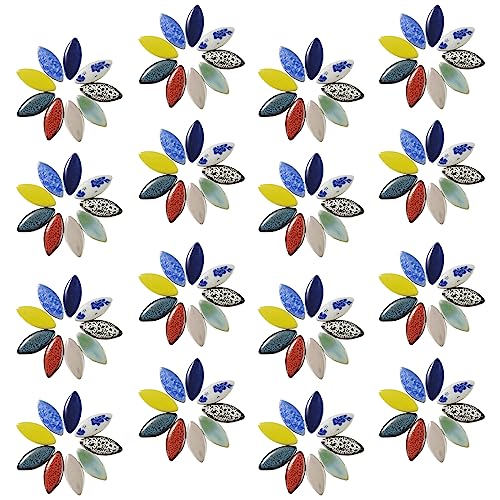 70 Pieces Petal Ceramic Tiles Mosaic Tiles