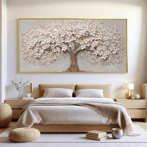 Gold Framed Large Modern Canvas Wall Art Decor Prints Oversized Wall Art Pictures for Living Room Tree of Life Wall Art Prints Artwork for Walls Bedroom Office 29" X 58"Printed Decorative Painting