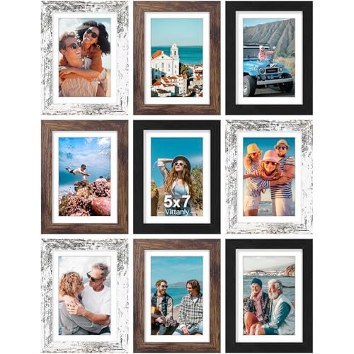 5x7 Picture Frames Set of 9 (9 Count)