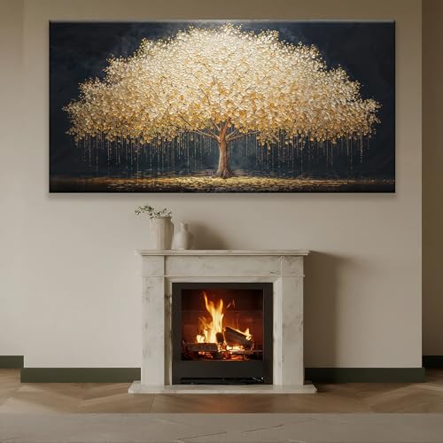 Large Wall Art Prints Gold Tree Of Life Artwork Canvas Art Wall Decor Painting Prints Gold Tree Large Abstract Wall Decor Picture For Living Room Bedroom Home Office Artwork 39"X 78"