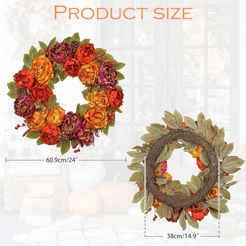 Artificial Fall Wreath for Front Door