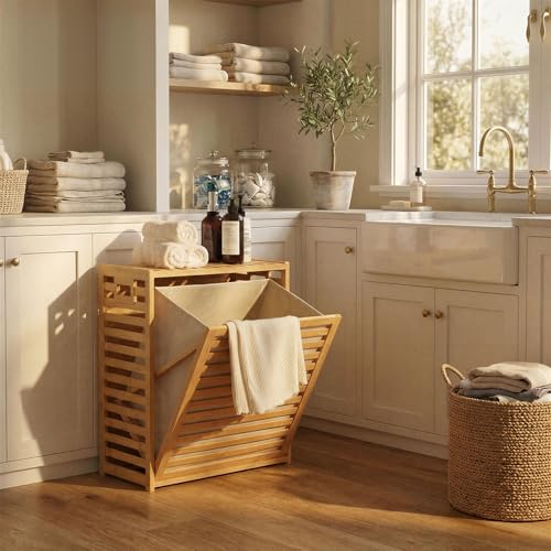 Tilt Out Laundry Hamper with Shelf