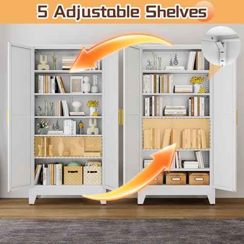 75" Metal Kitchen Pantry Cabinet