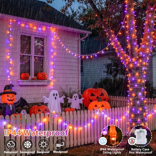 33FT 100 LED Orange and Purple Halloween Lights (100 Count)