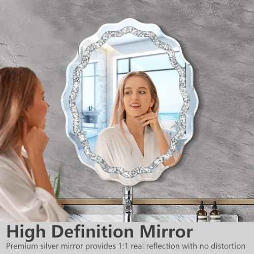 24x30 Inch Frameless Oval Wall Mirror for Bathroom Sink