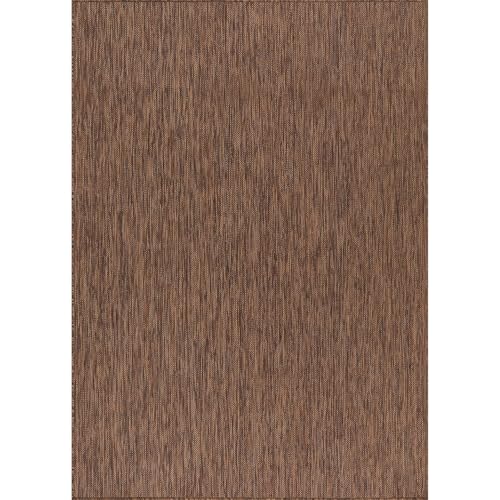 Washable Indoor Outdoor Rug Weather Resistant Carpet Modern Solid for Porch Deck Balcony Backyard Patio Rug 8x10 Gold Brown (80 Sq Ft)