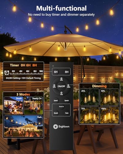 37FT Solar String Lights Outdoor