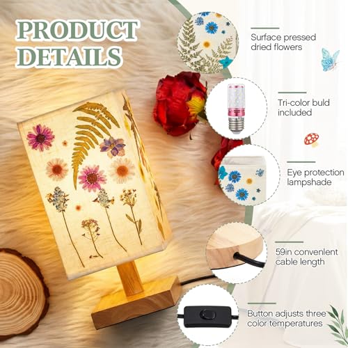 Pressed Flower Vintage Table Lamp
