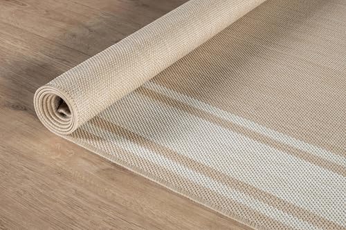Outdoor Rug 6x9 Modern Bordered Area Rugs for Indoor and Outdoor Patio Deck Porch Garden Waterproof Weather Sun Resistant Washable Outside Carpet (54 Sq Ft)