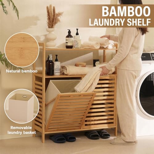 Tilt Out Laundry Hamper with Shelves