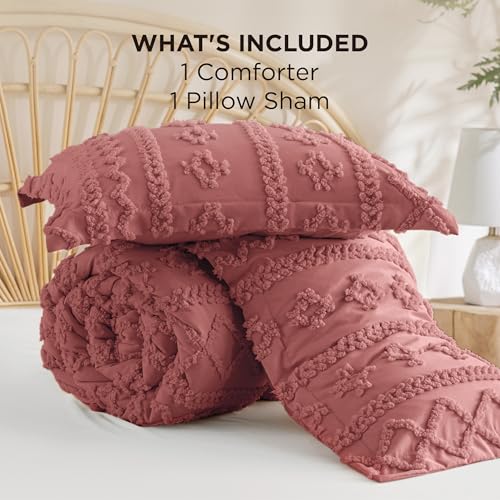 Tufted Boho Comforter Set Twin Size