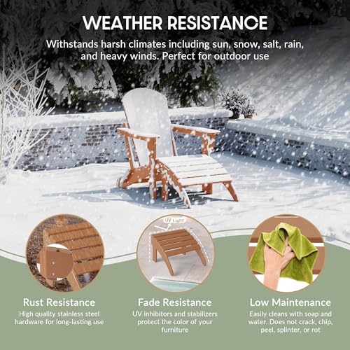 Outdoor Patio Adirondack Ottoman Foot Rest