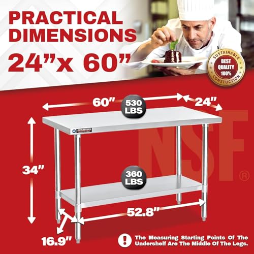 24x60 Stainless Steel Work Table