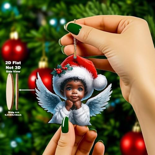 15pcs African American Black Angel Ornaments (15 Count)