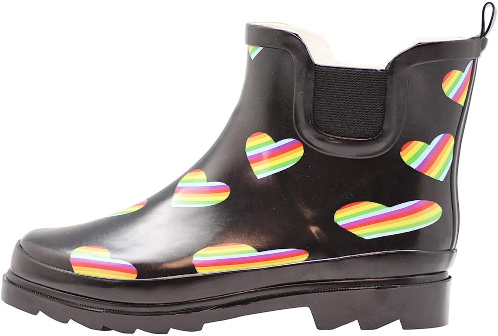 NORTY - Womens Ankle Rain Boots - Ladies Waterproof Winter Spring Garden Boot runs ½ size large