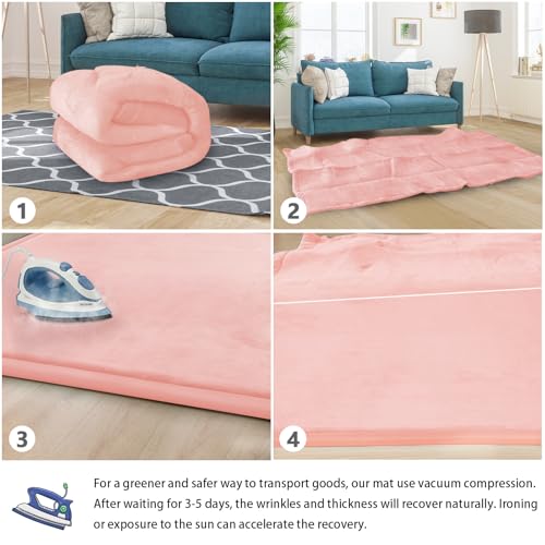 Baby Play Mat for Floor Nursery Rug Muscle Mat Area Rug Playroom Rug 59"x71" Playpen Mat Elastic Foam 1.3" Thick Crawling Mat for Babies